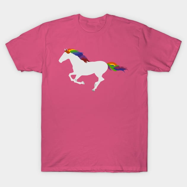 Rainbow Horse T-Shirt by JixelPatterns